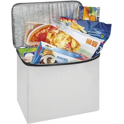 WEDO 582520 Bigbox Cooler Kühltasche, Polyester, Volumen: 16.5l., Thermo-Isolierung, 2 Reißverschlüsse, Hellgrau