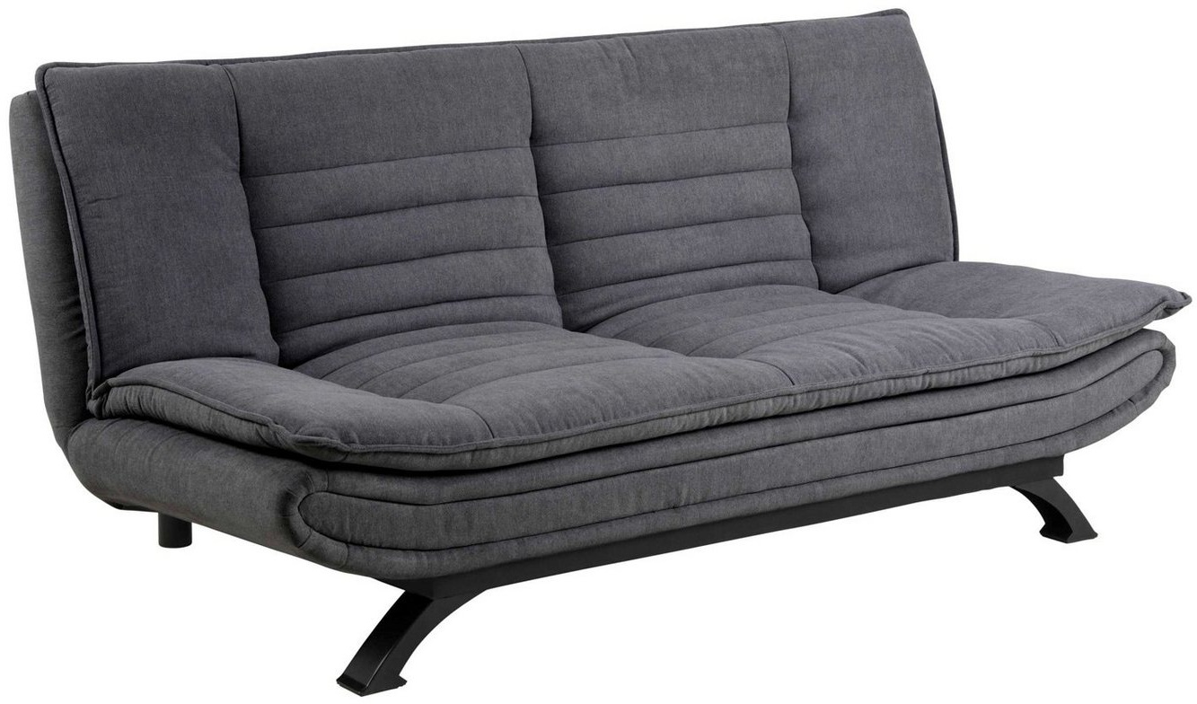 ACTONA GROUP Schlafsofa FAITH, B 196 cm x T 98 cm, Dunkelgrau, Microfaserbezug, Schlaffunktion, abnehmbarer Topper grau