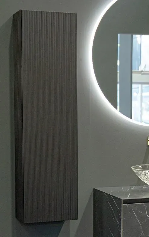 Glassdesign Milanobath Virtus XL Hochschrank Schwarz matt - schwarz matt