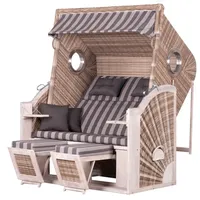 deVries dekoVries GmbH Strandkorb deVries PURE® Cliff XXL SUN - PE white kubu - Dessin 481 - inkl. Schutzhülle