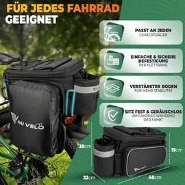 MIVELO Gepäckträgertasche schwarz