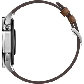 Huawei Watch GT 5 46 mm Silber Lederarmband Braun