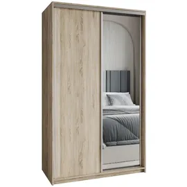 masseno Schwebetürenschrank TAVI 120 x 205 x 60 cm Braun