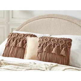 Beliani BAMIAN Dekokissen 45 x 45 cm Braun
