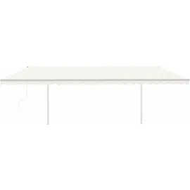 vidaXL Automatisch Gelenkarmmarkise 600 x 300 cm cremeweiß inkl. Pfosten 3070007