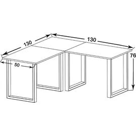 VCM Eckschreibtisch Lona Weiß