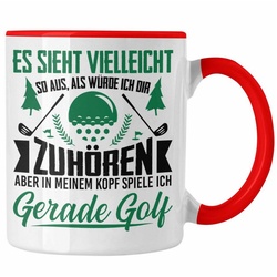 Trendation Tasse Trendation – Golfer Geschenk Golf Tasse mit Spruch – Kaffeetasse für Golfer Geschenkidee rot