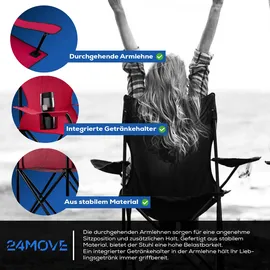 24move Campingstuhl Faltstuhl Rot 2 St.