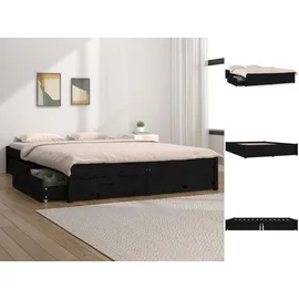 vidaXL Bett mit Schubladen Schwarz 120x190 cm