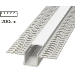 LED Trockenbau U-Einbau-Profil eloxiert 55,5 x 15mm opal - Länge: 200cm