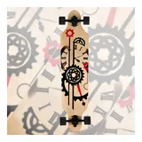 COFI 1453 Skateboard 41 Zoll Longboard Skateboard Uhr Design 8-lagiges Ahorndeck braun