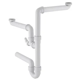 Geberit Rohrbogengeruchsverschluss für zwei Becken (Raumsparmodell), 152818111