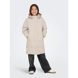 KIDS ONLY Steppmantel KIDS ONLY "KOGIRENE PUFFER COAT OTW NOOS", Mädchen, Gr. 164, grau (pumice stone), Web, Obermaterial: 100% Polyester, unifarben, normal knielang, Mäntel Steppmantel, mit seitlichen Druckknöpfen