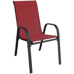 6er Outdoorstuhl Gartenstuhl Stapelstuhl Metall Textilen Bordeauxrot