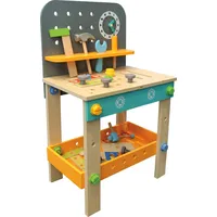 Vedes SpielMaus Holz Werkbank 40x26,5x65 cm, 44 Teile