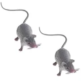 2 Stück Kunststoff Halloween Ratte, realistische gefälschte Maus für Party-Dekorationen, gruselige Prank-Requisiten, gruseliger Aprilscherz-Trick, lebensechte Mäuse-Figuren für Party und