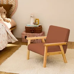 Skandinavischer Kindersessel aus Hevea-Holz Terrakotta - sweeek