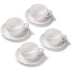 Terra Home Tasse Terra Home 4er Milchkaffeetassen-Set, Weiß glossy, Porzellan weiß