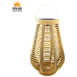 SOLAR LICHTER Solar LED-Akku-Rattanleuchte Solar L, 2700 K