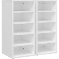 VidaXL Schuhschränke 2 Stk. Weiß 31,5x35x70 cm Holzwerkstoff