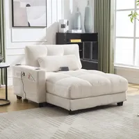 okwish Schlafsofa Ecksofa Relaxsofa Polstermöbel mit Becherhaltern&USB Anschluss, Gelb