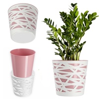 Kadax Blumentopf aus Kunststoff, Pflanztopf rund, 19 cm, Rosa
