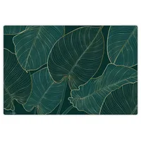 cover-your-desk Schreibtischunterlage für Kinder und Erwachsene Tropische Blätter mit Goldadern, aus hochwertigem Vinyl , 60 x 40 cm