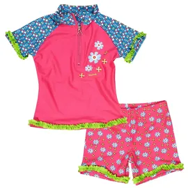 Playshoes zweiteilig Schwimmshirt Badeshorts Badebekleidung Unisex Kinder,Blumen,86-92