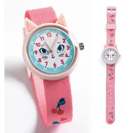 Djeco Katze 30 mm Analoguhr Rosa