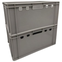 BURI Transportbehälter 2x Eurofleischkiste grau E3 grau