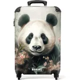 NoBoringSuitcases.com Handgepäck Koffer, Reisekoffer, Reisetasche mit Rollen, TSA Schloss, Hartschalenkoffer, Koffer Handgepäck, Handgepäck Trolley 55x40x20, Handgepäck 55x40x20 cm (Panda - Rosa)