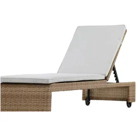gardenson Sonnenliege 196 x 60 x 32 cm Hellbraun