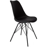 ab:stil.art.moebel SAM® Esszimmerstuhl Schalenstuhl schwarz Metallfüße LEKUES
