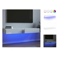 VidaXL TV-Schränke mit LED-Leuchten 2 Stk. Hochglanz-Weiß 60x35x15,5cm