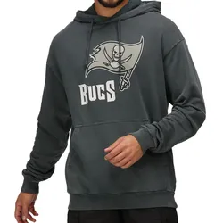 RE:COVERED X NFL Herren Kapuzen-Pullover mit ‎Tampa Bay Buccaneers Logo Baumwoll-Hoody Langarm-Shirt RCNFL1318C Grau - M