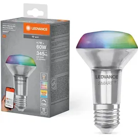 LEDVANCE 4 x Ledvance LED Smart+ R63 Reflektor 4,7W = 60W E27 matt 345lm RGBW 2700-6500K Dimmbar App Google Alexa WiFi