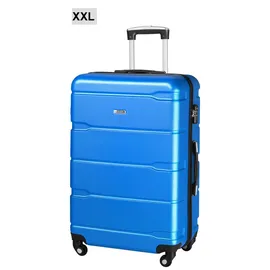 aleos Reisekoffer Set 4-Rollen 100 cm / 100 l blau