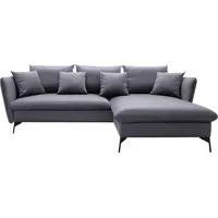 OTTO home Ecksofa LIVORNO,258 cm, L-Form, Schlaffunktion u. Bettkasten (139/224cm), Samt, Struktur, Webstoff schwarz