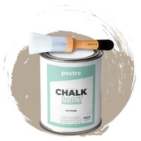 PACK Kreidefarbe für möbel 750ml + Malerpinsel speziell für Chalk Paint - Möbellack Natürlicher Kreideeffekt - Farbe für Holz (DUNKELBEIGE)