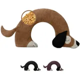 Leschi Bio-Körnerkissen für Nacken, Schultern Hund, Bobby" in Hellbraun - (H)10 cm | Gr.: onesize