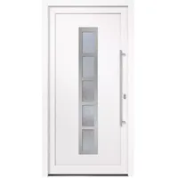 HORI® Haustür Eingangstür Komplettset – Robuste Hauseingangstür mit moderner Optik, hoher Wärmedämmung & Sicherheit, I Farbe: weiß I DIN rechts I Modell: Frame I 200 x 88 cm