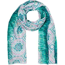 Stylebreaker Schal mit Batik Muster Metallic, Aquagrün-Rosa | Gr.: onesize
