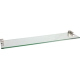 ib style Wandregal Glasregal 8mm eckig klar 60 x 15 cm + Clip PIAZZA, Glasboden aus ESG-Sicherheitsglas - Wandregal beige