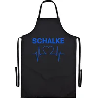Multifanshop Grillschürze - Schalke - Herzschlag - Druck blau