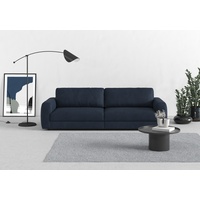 Big-Sofa TRENDMANUFAKTUR "Bourbon" Sofas Gr. B/H/T: 264 cm x 84 cm x 126 cm, Struktur, XXL ohne Sitztiefenverstellung, blau (nachtblau) XXL Sofas