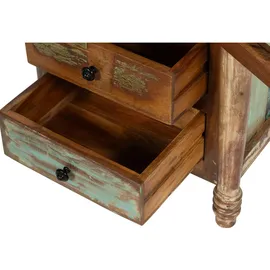 MASSIVMOEBEL24.DE Vitrine Altholz 55 x 42 x 150 cm Mehrfarbig