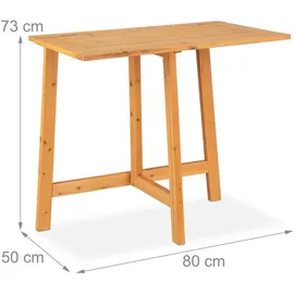 Relaxdays Klapptisch 84 x 73 x 50 cm Braun