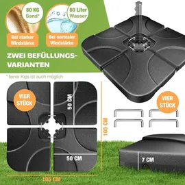 Kesser Schirmständer 60 Liter Kunststoff Grau