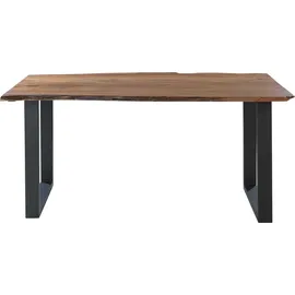 G + K Esstisch - Akazie massiv lackiert - Metallgestell - 160 x 90 cm