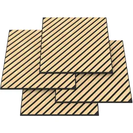 [neu.holz] Akustik-Wandpaneel 8er Set Vang diagonal 60x60 cm Eichenoptik, hell
